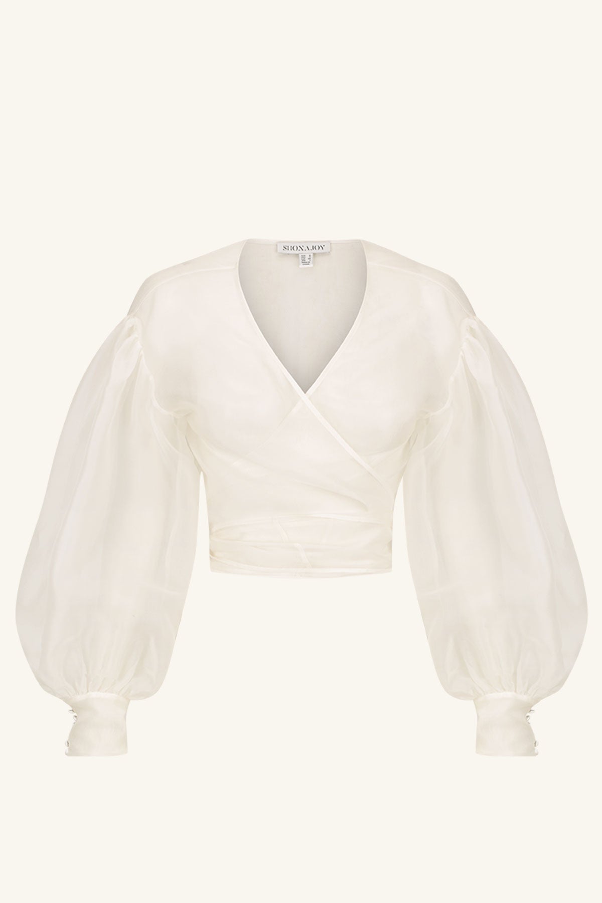 La Lune Lia Silk Wrap Crop Blouse | Ivory | Tops | Shona Joy La Lune Lia Silk Wrap Crop Blouse | Ivory | Tops | Shona Joy