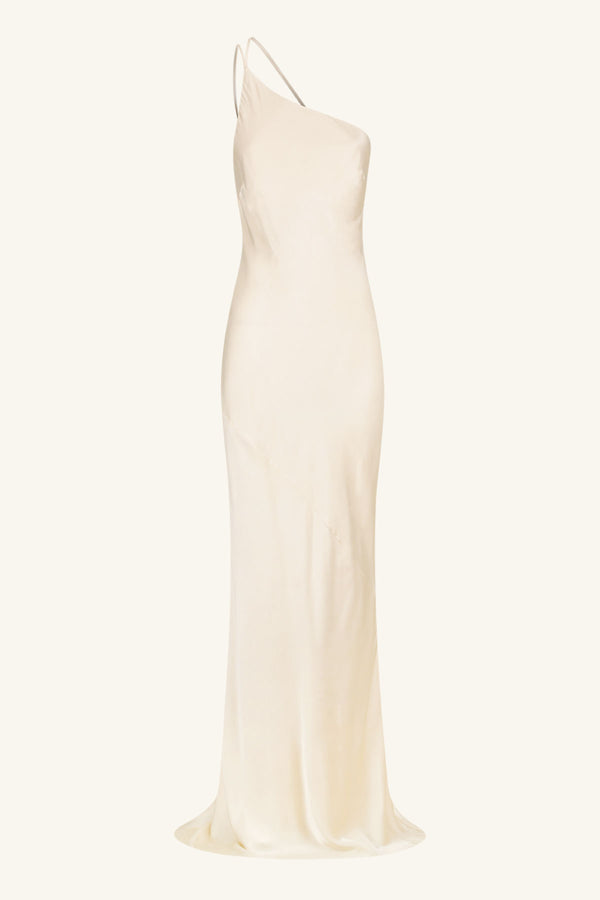LA LUNE ONE SHOULDER COWL BACK MAXI DRESS - CREAM_G