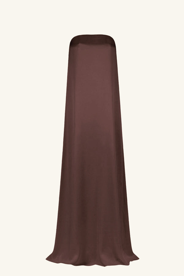 LA LUNE STRAPLESS COLUMN MAXI DRESS - ESPRESSO_G