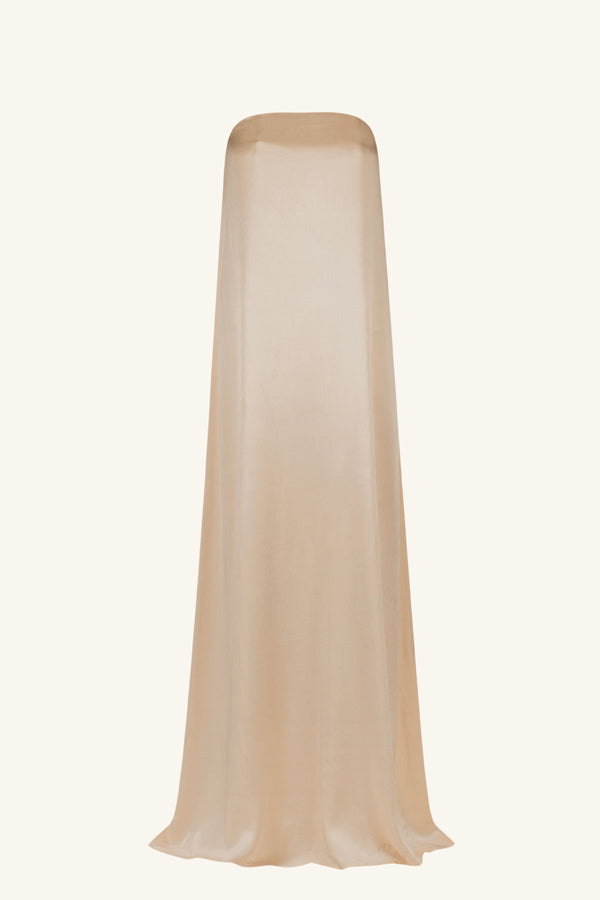LA LUNE STRAPLESS COLUMN MAXI DRESS - GOLD_G