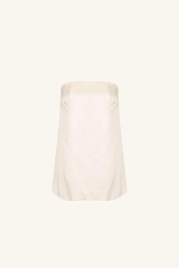 LA LUNE STRAPLESS COLUMN TOP - CREAM_G