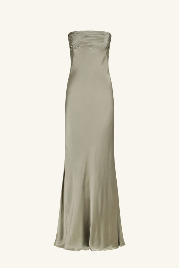La Lune Strapless Ruched Bodice Maxi Dress | Sage | Dresses | Shona Joy La Lune Strapless Ruched Bodice Maxi Dress | Sage | Dresses | Shona Joy