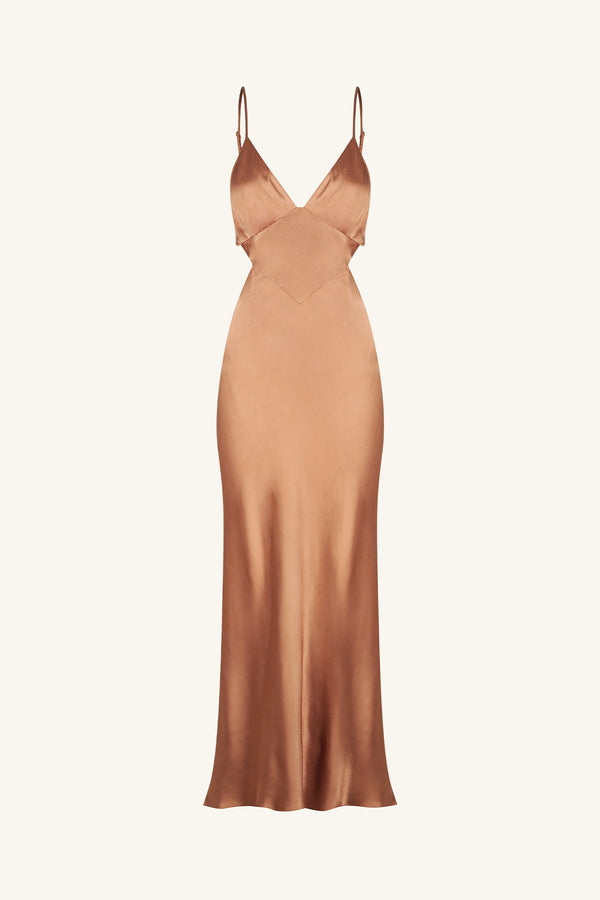 LA LUNE BACKLESS MIDI DRESS - COPPER_G