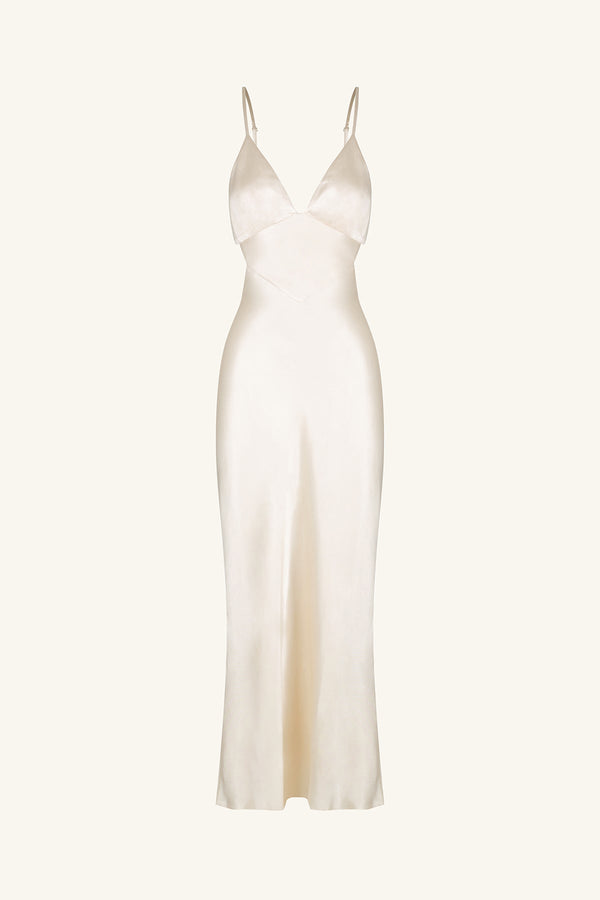 LA LUNE BACKLESS MIDI DRESS - CREAM_G