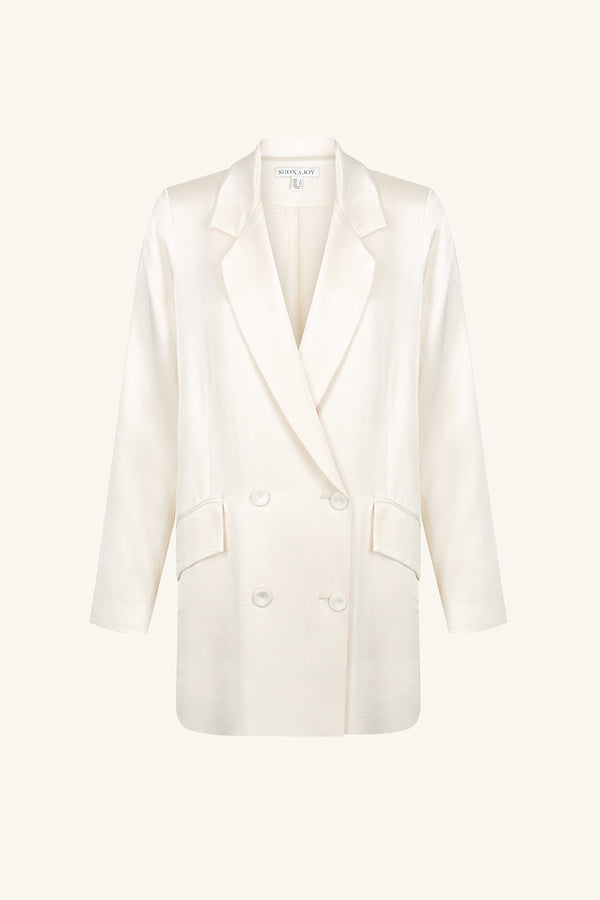 LA LUNE DOUBLE BREASTED BLAZER - CREAM_G