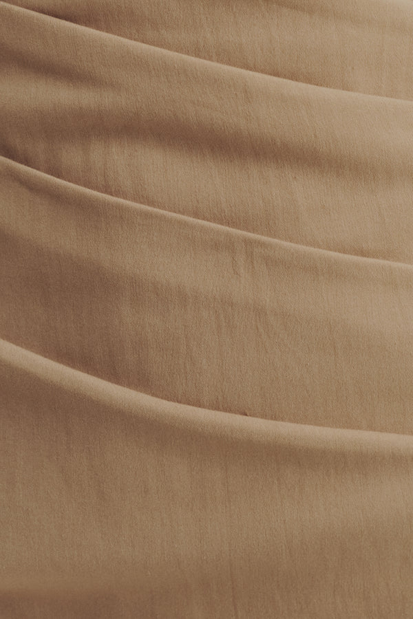 LANI DRAPED HALTER MAXI DRESS - PEBBLE
