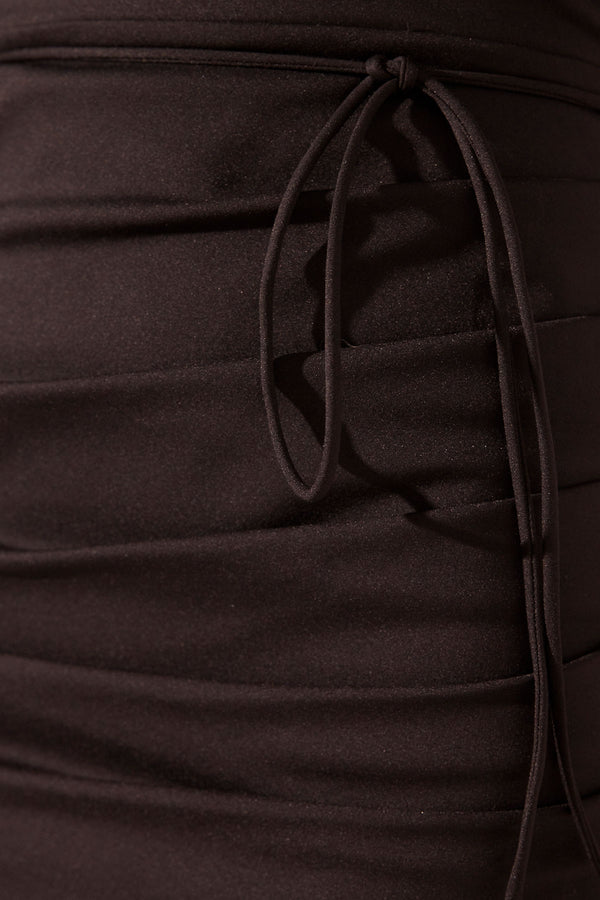 LANI DRAPED CROSS BACK MIDI DRESS - BLACK_SW