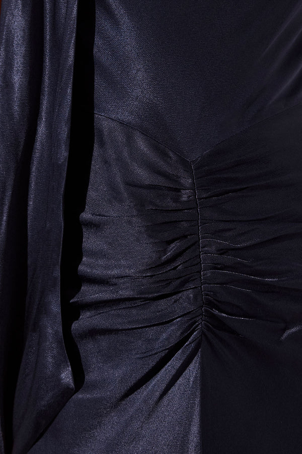 LINO SCARF NECK MAXI DRESS - DEEP MIDNIGHT_SW