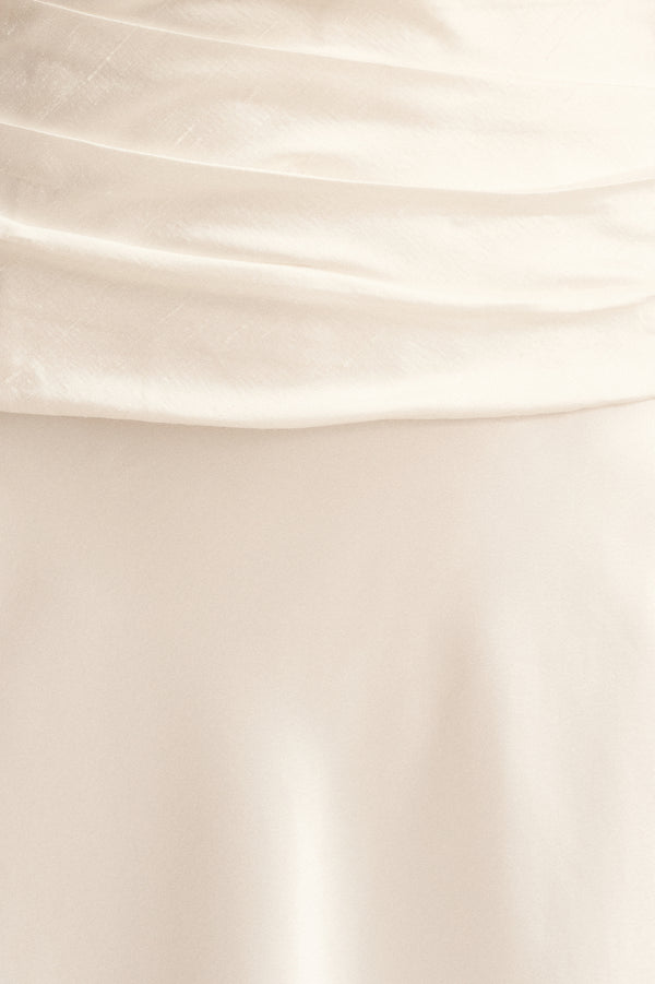 LUCERO SILK CONTRAST TWIST KNOT MAXI DRESS