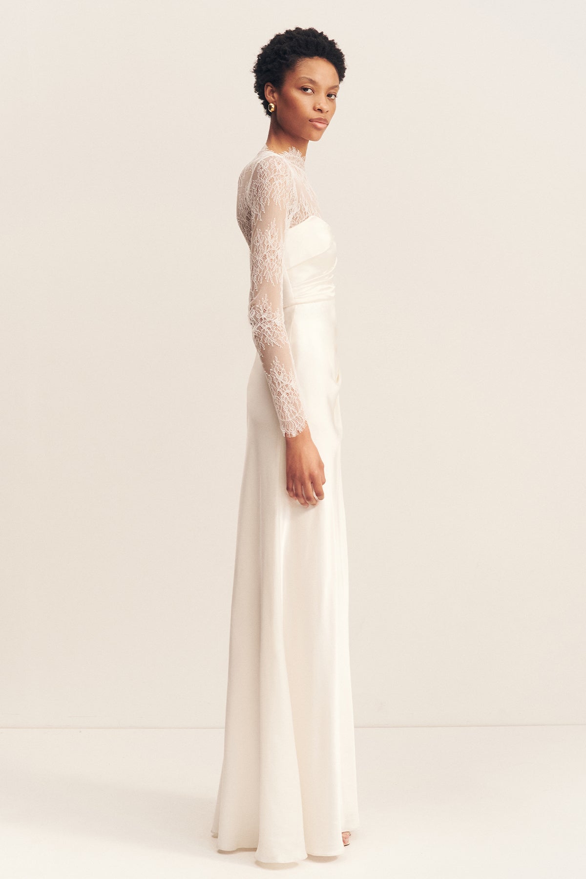 Lambent Lace Long Sleeve Bodysuit | Ivory | Tops | Shona Joy