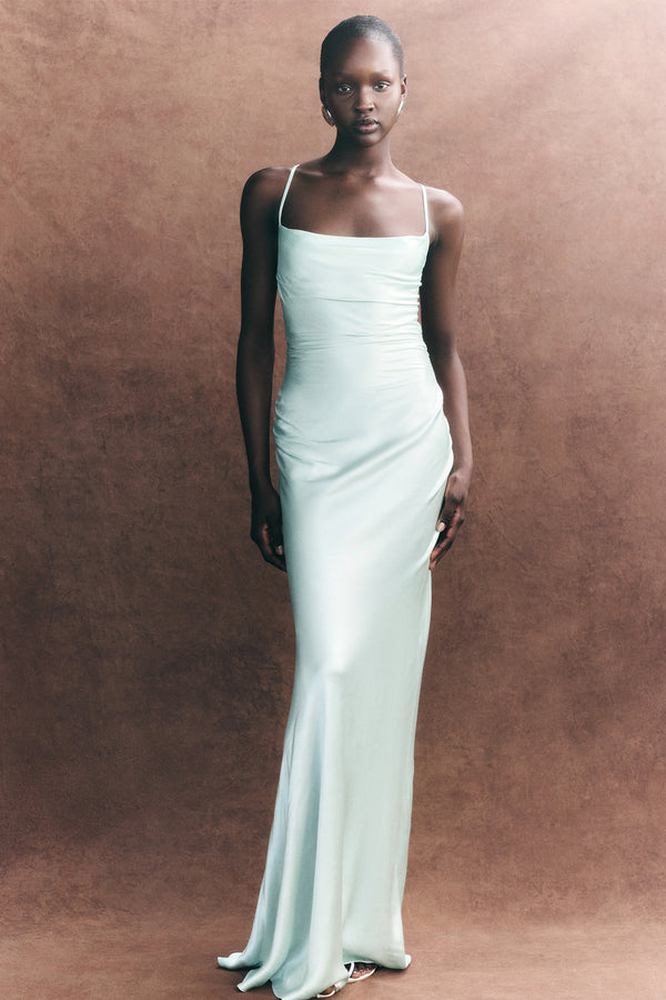 LA LUNE LACE BACK MAXI DRESS - KEY LIME