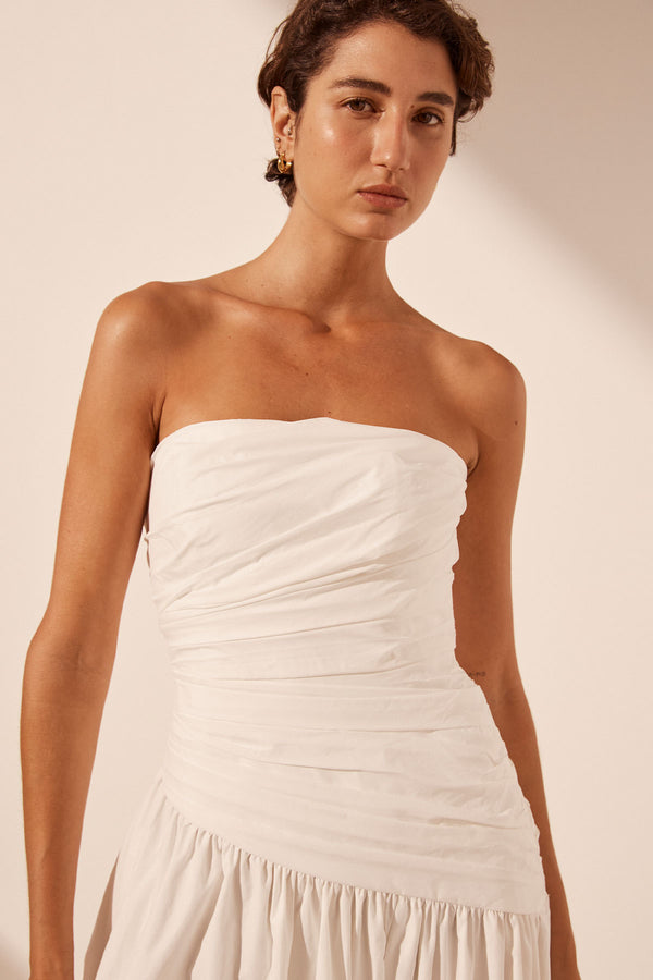 MAIORI STRAPLESS TIERED MAXI DRESS - IVORY_D