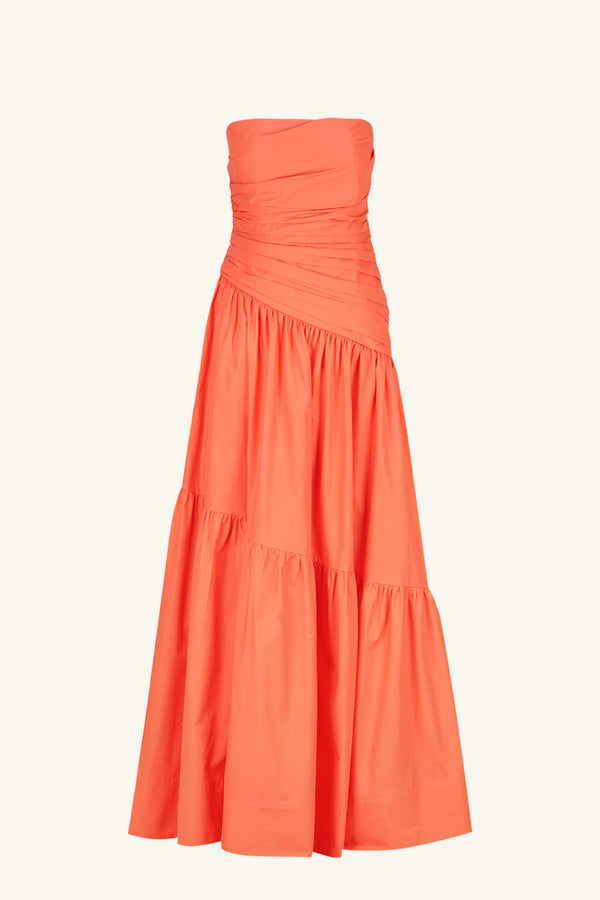 MAIORI STRAPLESS TIERED MAXI DRESS - CORAL_G