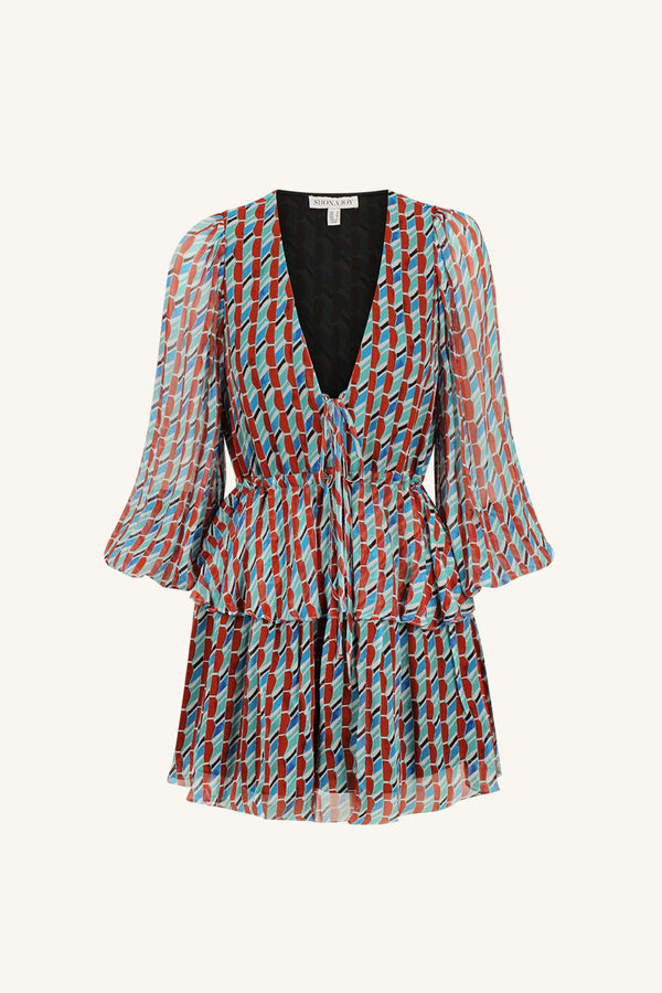 MARIBEL LACE FRONT DRAWSTRING MINI DRESS_G