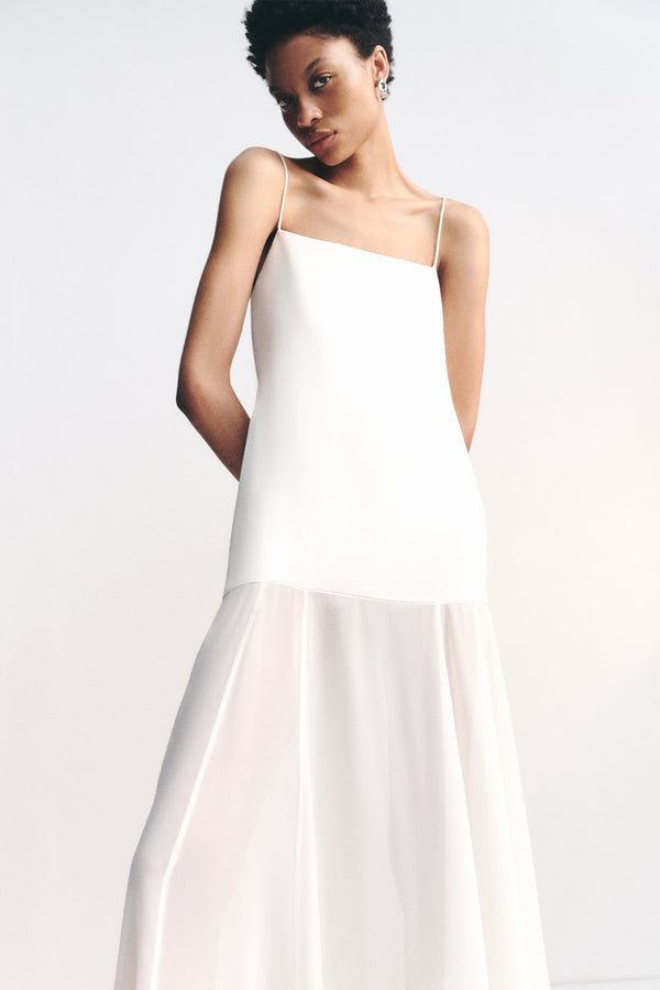 MORAYA DROPPED WAIST MAXI DRESS - IVORY_C