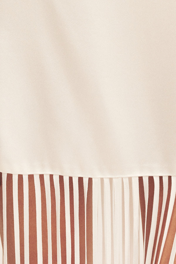 MORAYA SQUARE NECK FRINGE MAXI DRESS - IVORY