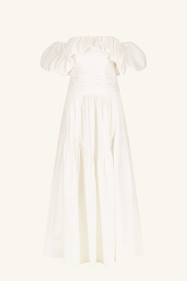MAIORI OFF SHOULDER RUCHED BODICE MAXI DRESS - IVORY_G