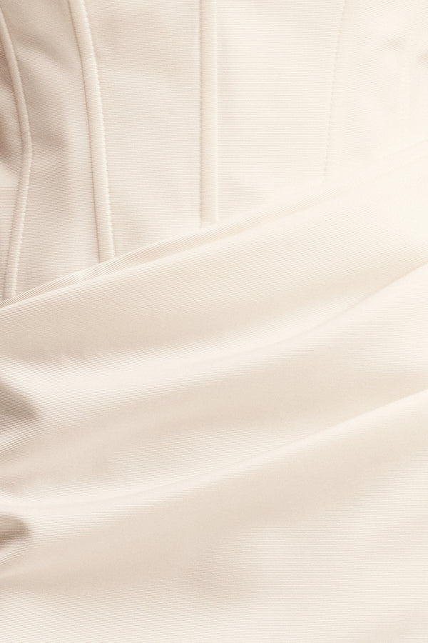 OAKLEY STRAPLESS DRAPED MINI DRESS - IVORY_SW