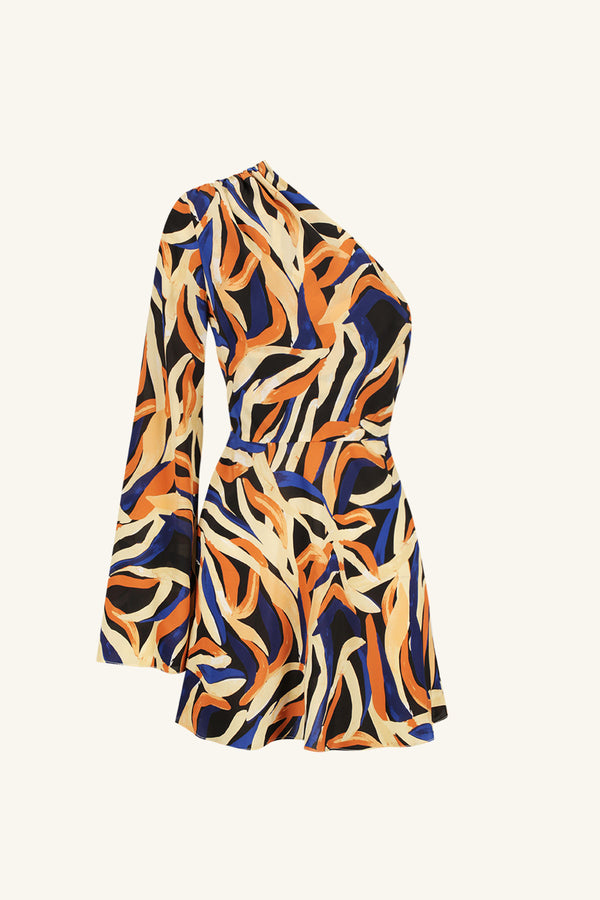 PALMA SILK ONE SHOULDER MINI DRESS_G