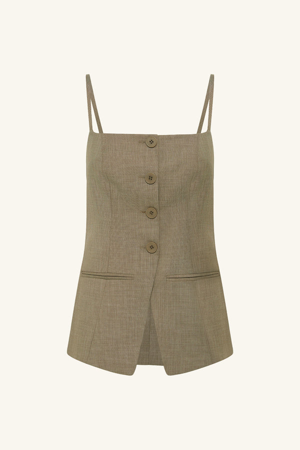 ASHER TAILORED TOP - ROCK_G
