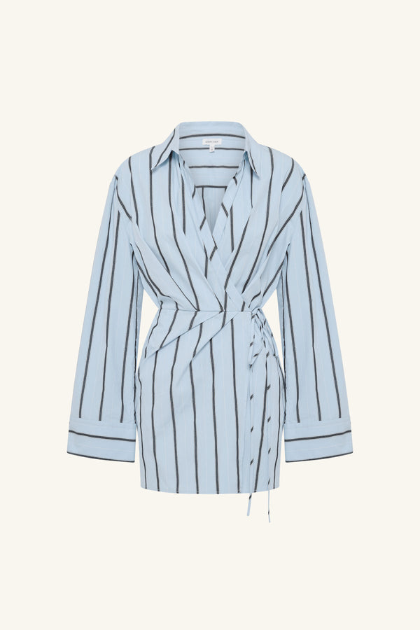 SAXON DRAPED SHIRT MINI DRESS_G