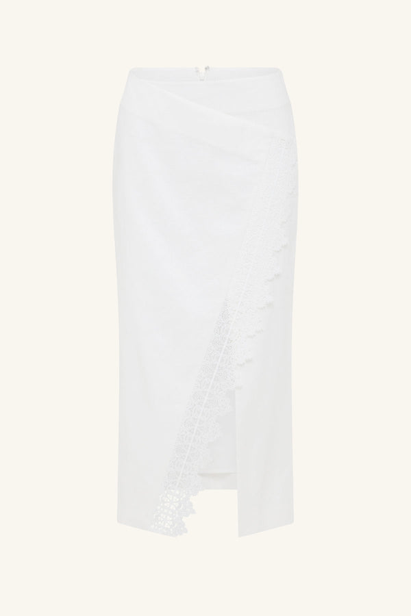 TOILE LACE ASYMMETRICAL MIDI SKIRT - IVORY_G