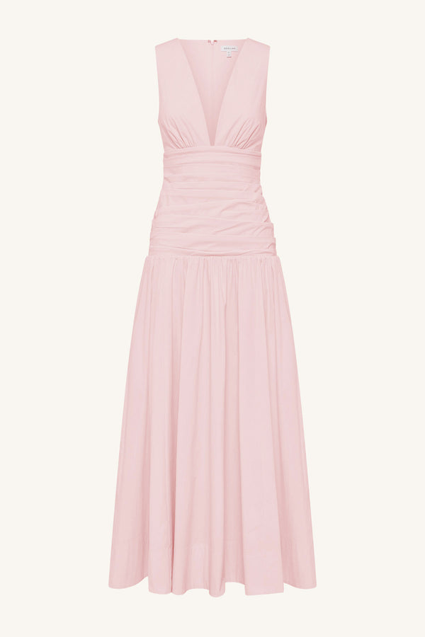 CAMPBELL PLUNGED GATHERED MAXI DRESS - BALLERINA_G