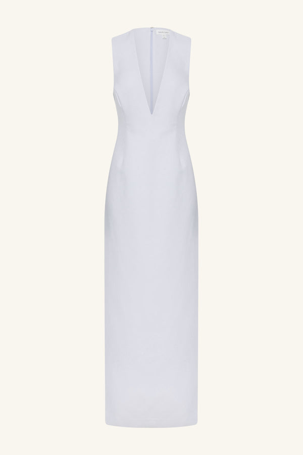 OTIS PLUNGED FITTED MAXI DRESS - SKY_G