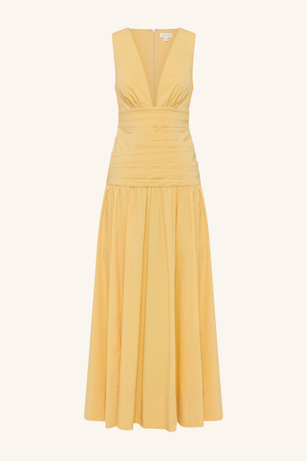 CAMPBELL GATHERED MAXI DRESS - SOLEIL_G
