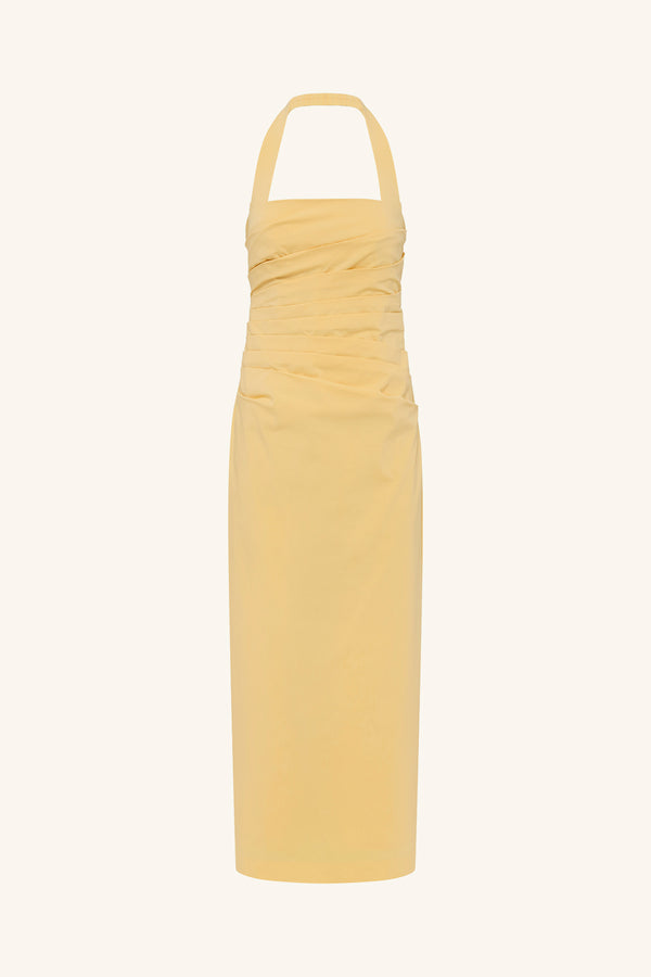 CAMPBELL DRAPED HALTER MAXI DRESS - SOLEIL_G