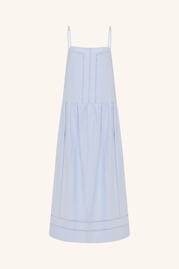 TOMMY SQUARE NECK MAXI DRESS - SKY_G