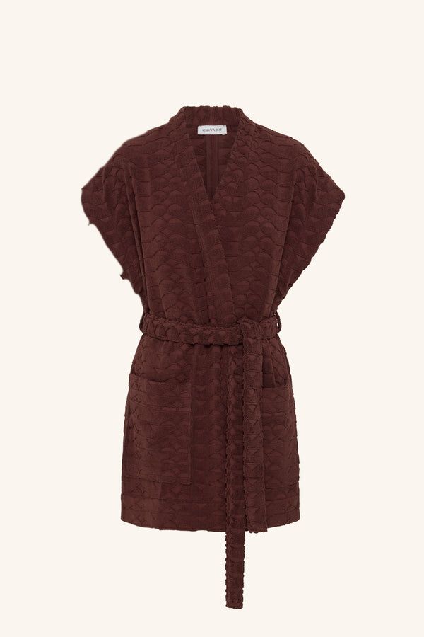 PAULINE SLEEVELESS ROBE - ESPRESSO_G