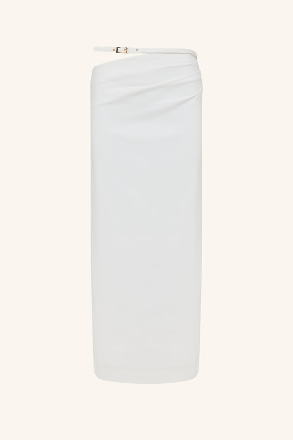 LANI DRAPED MIDI SKIRT - WHITE_G