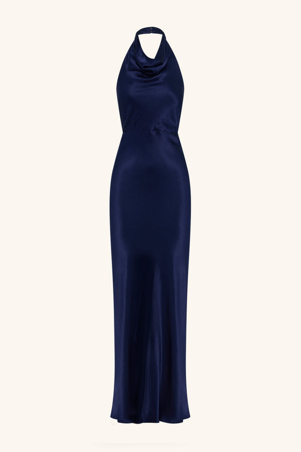 LA LUNE HIGH COWL OPEN BACK MAXI DRESS - MIDNIGHT_G