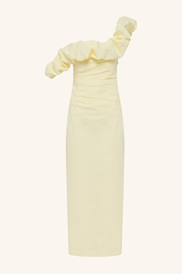 CAMPBELL RUFFLE DRAPED MAXI DRESS - LEMONADE_G