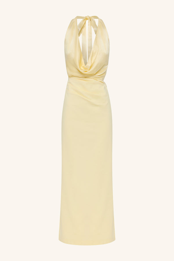 DILLON COWL NECK MAXI DRESS - YELLOW SORBET_G