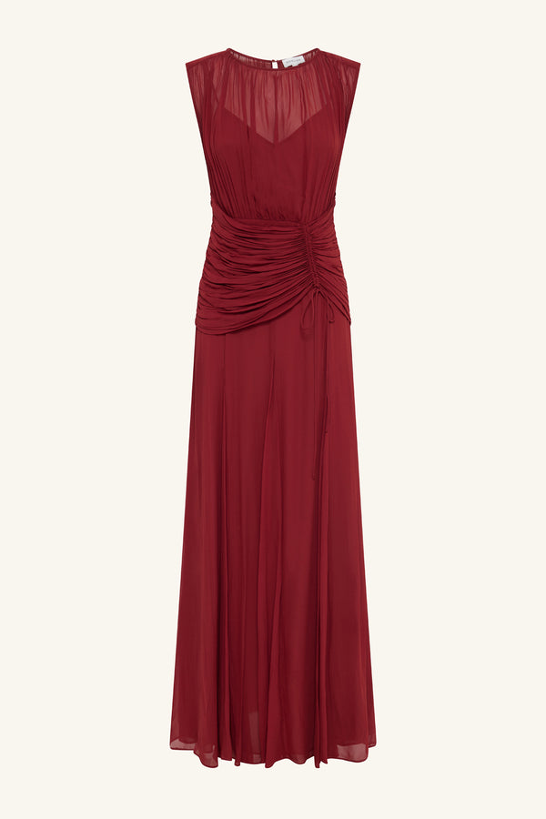 ROWE HIGH NECK MAXI DRESS - SANGRIA_G