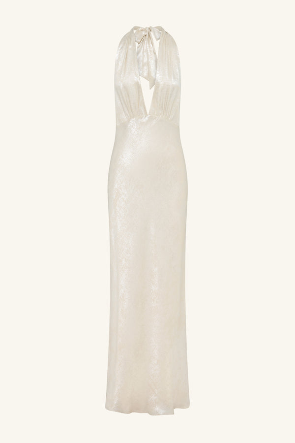 CALDER HALTER NECK MAXI DRESS - BUBBLY_G
