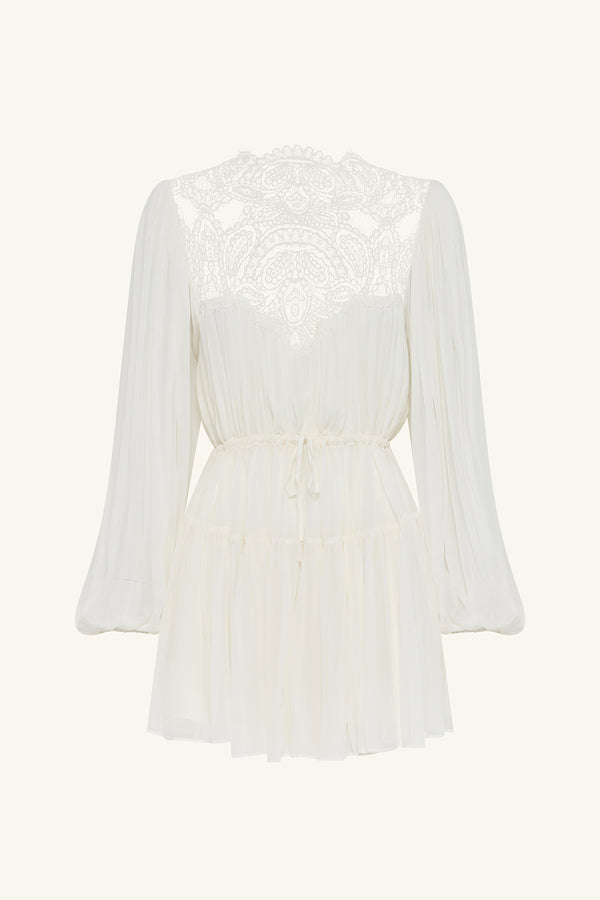 EMORY LONG SLEEVE MINI DRESS - IVORY_G