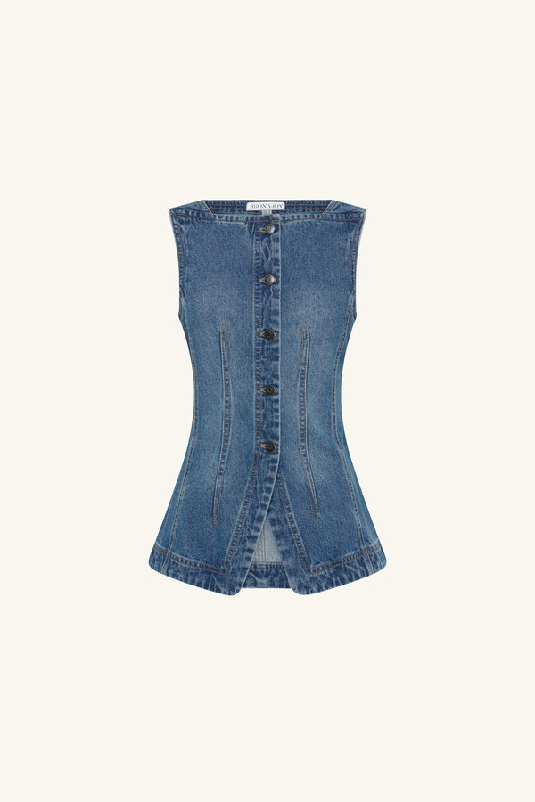 RAQUEL VEST - VINTAGE BLUE_G