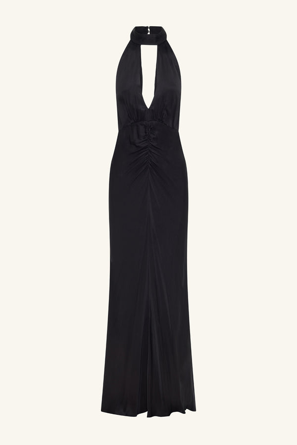 AGNES HALTER NECK MAXI DRESS - BLACK_G