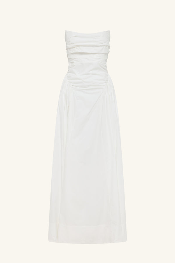 MORTON STRAPLESS PANELLED MAXI DRESS - WHITE_G