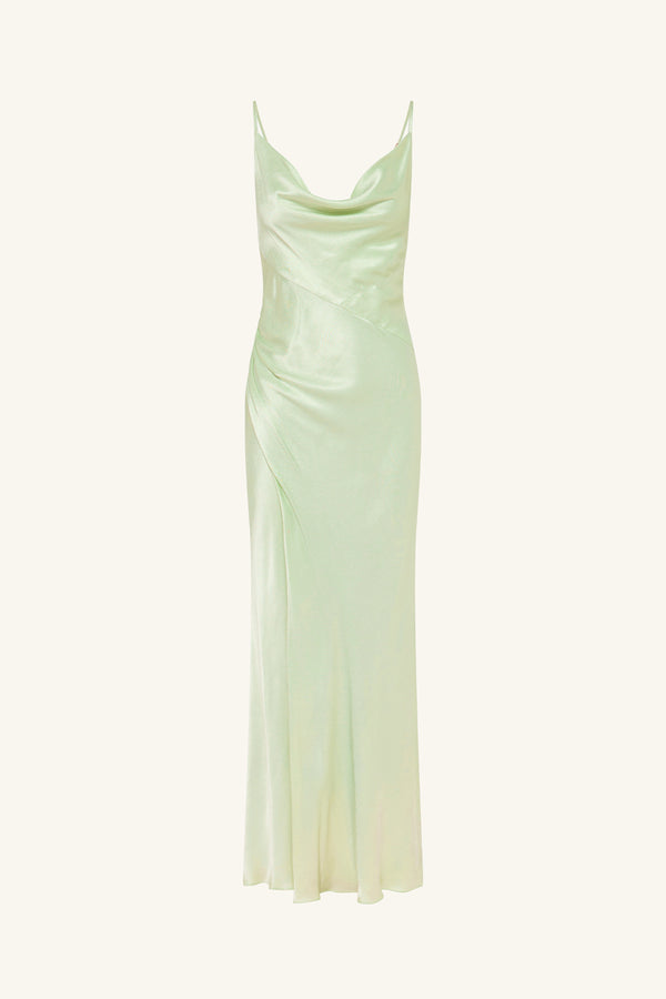 LA LUNE COWL NECK MIDI DRESS - KEY LIME_G