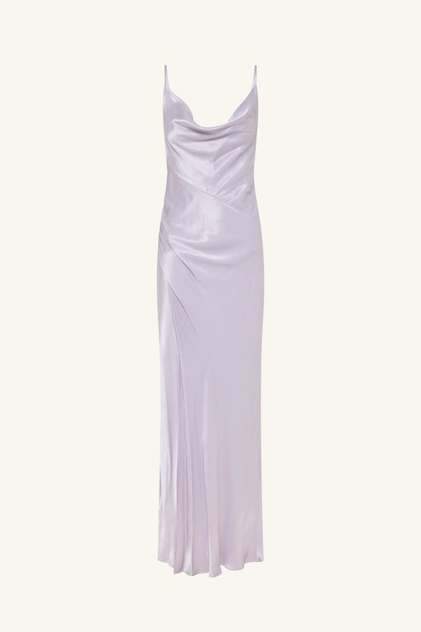 LA LUNE COWL NECK MIDI DRESS - LILAC_G