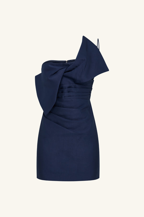 OTIS TWIST KNOT MINI DRESS - MIDNIGHT_G