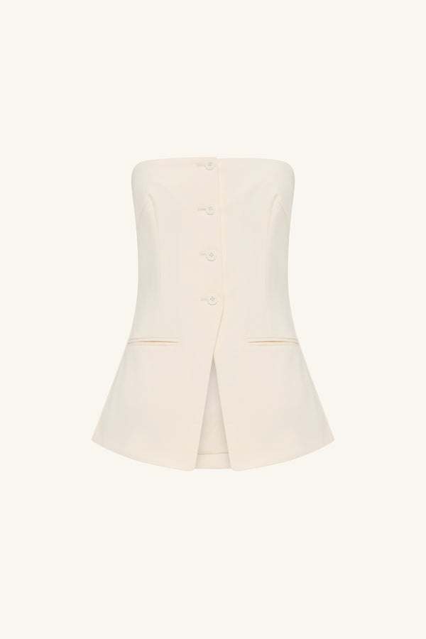 LANI STRAPLESS TAILORED TOP - RICE_G
