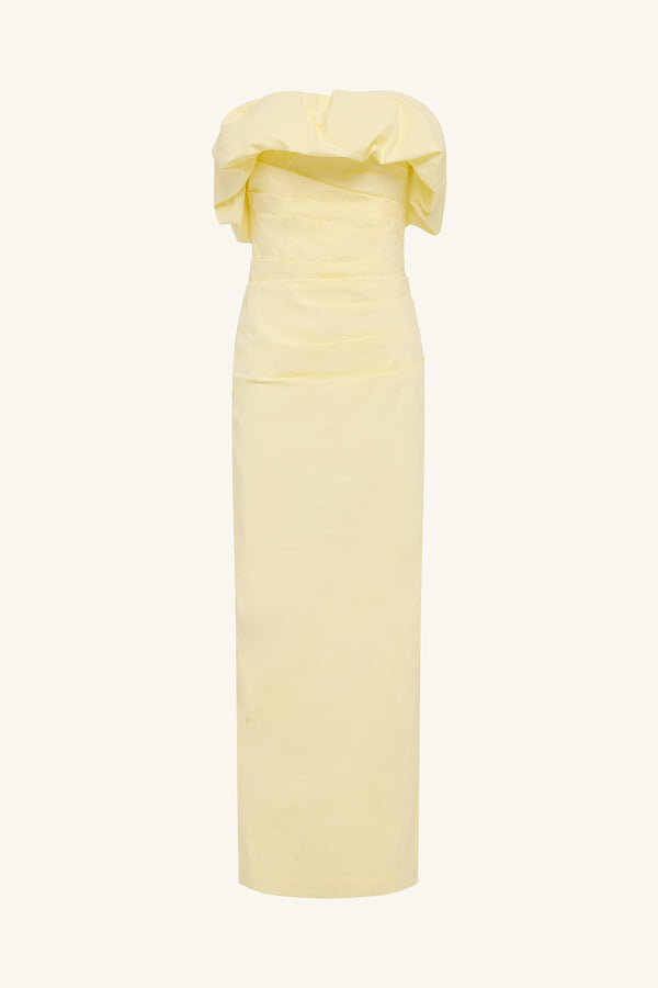 CAMPBELL STRAPLESS BUBBLE MAXI DRESS - LEMONADE_G