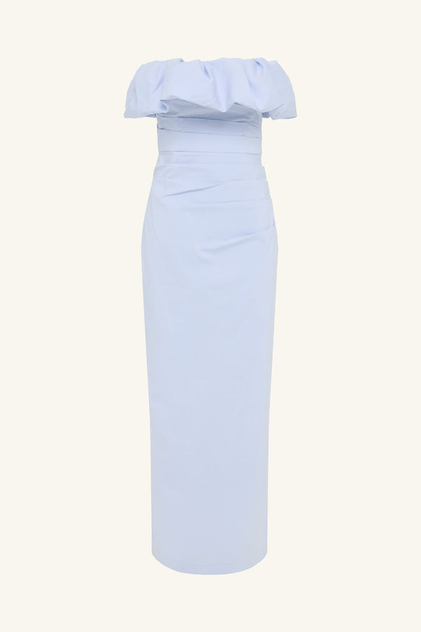 CAMPBELL STRAPLESS BUBBLE MAXI DRESS - CORNFLOWER BLUE_G