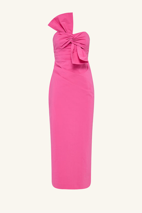 CAMPBELL KNOT MIDI DRESS - VIVID PINK_G