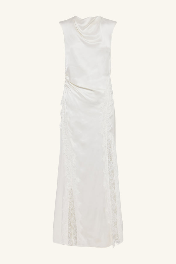 ALLEGRA LACE PANELLED MAXI DRESS - WHITE_G
